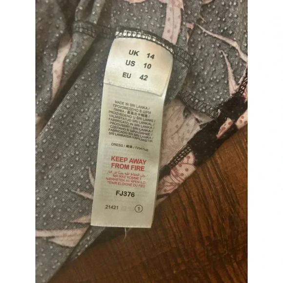 Julipa Women’s 10 Grey and Pink‎ Floral Jersey Stretch 3/4 Sleeve Maxi Dress - Picture 8 of 9